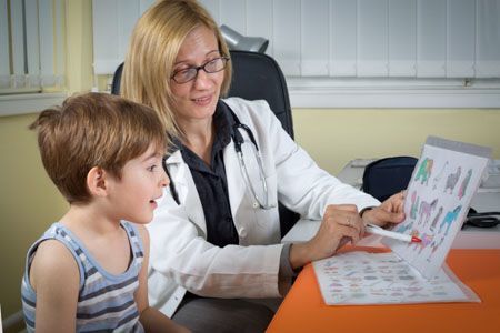 child psychologist working with child