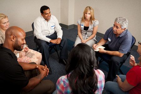 group counseling session with counselor