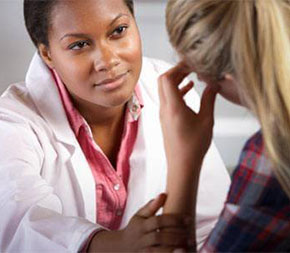 therapist meeting with patient